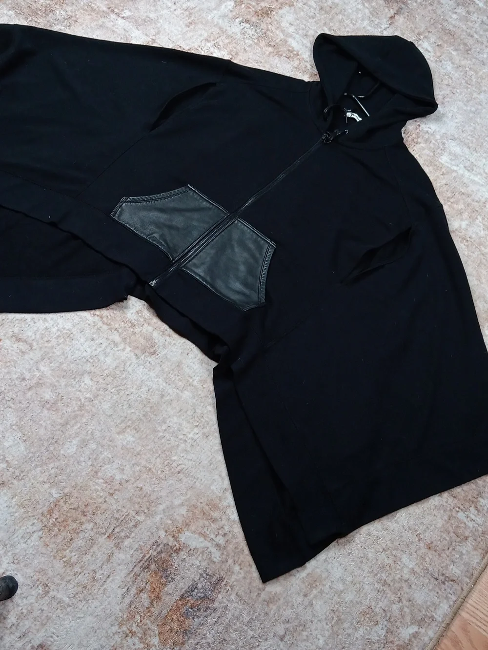 Alexander Wang Black Hoodie Poncho Pullover Cape Womens Size Small - Picture 7 of 12